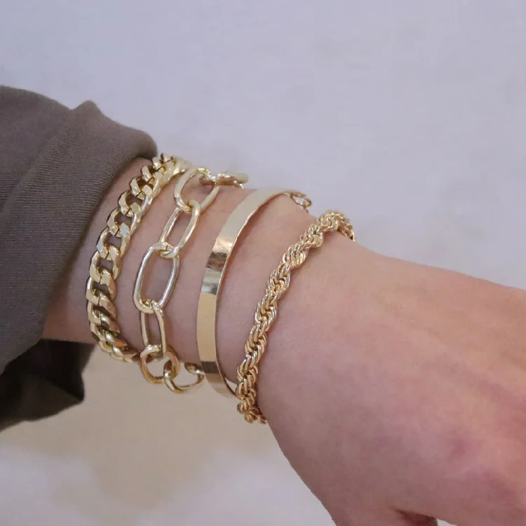 Cuban Chain Bracelet Set,Rope Chain Cuban