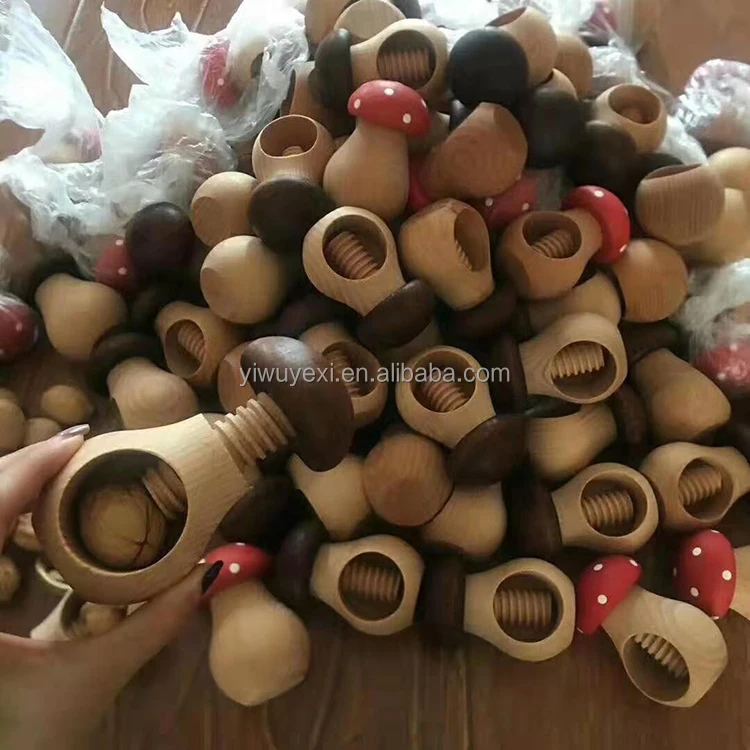 BUY Wooden nutcracker in the shape of a mushroom 104398 - HANDMADE