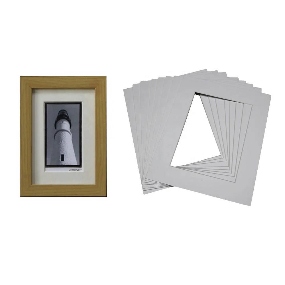 Customizable size thickness picture frame frame lined with matboard mounting