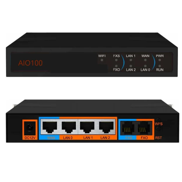 IP PBX sip voip ip phone pbx system AIO100 1 FXO 1 FXS port Wireless voip gateway for small enterprise