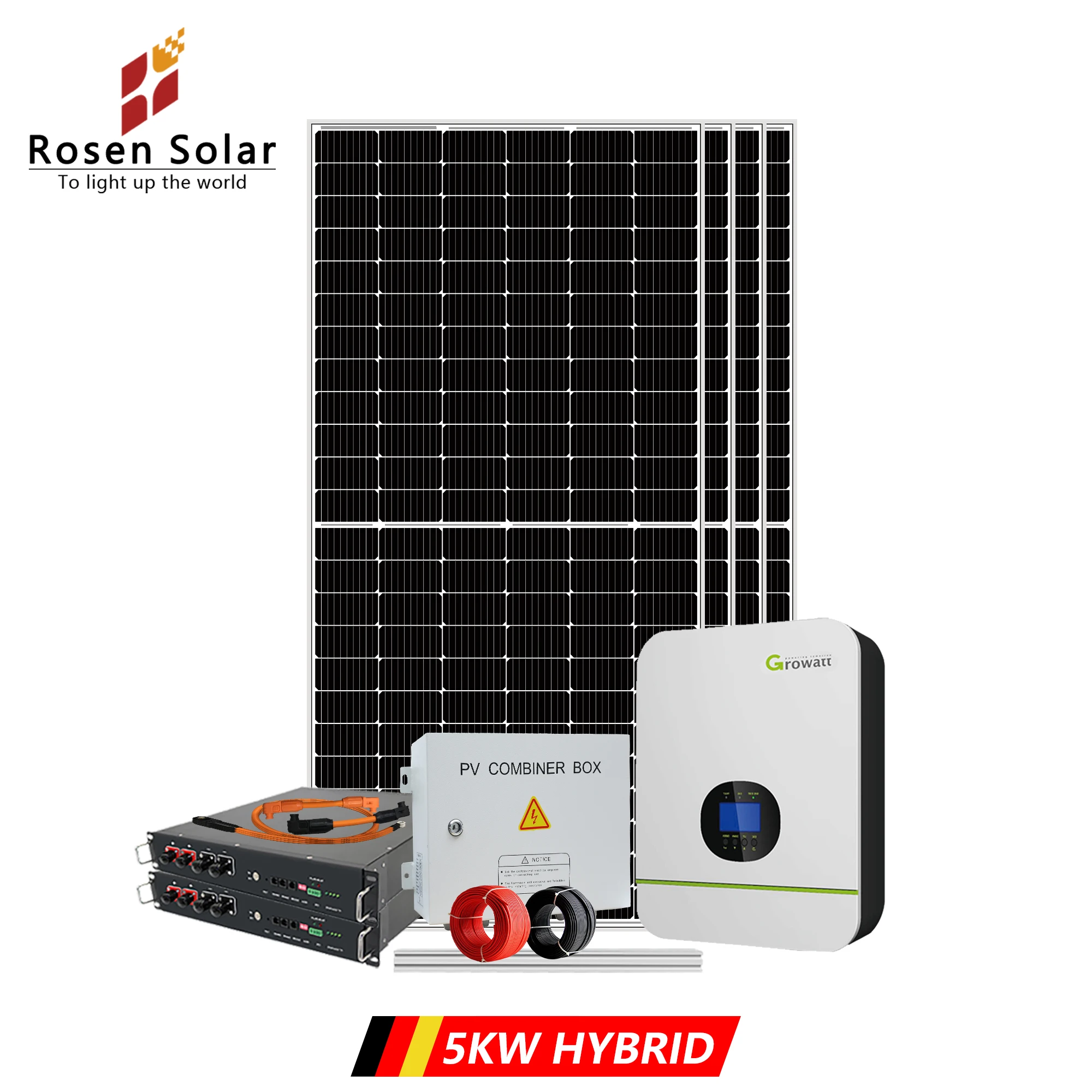 Hybrid Off Grid Solar Plant 20Kw 15Kw 10Kw 5Kw 48V All in One Home Off Grid Solar Energy System