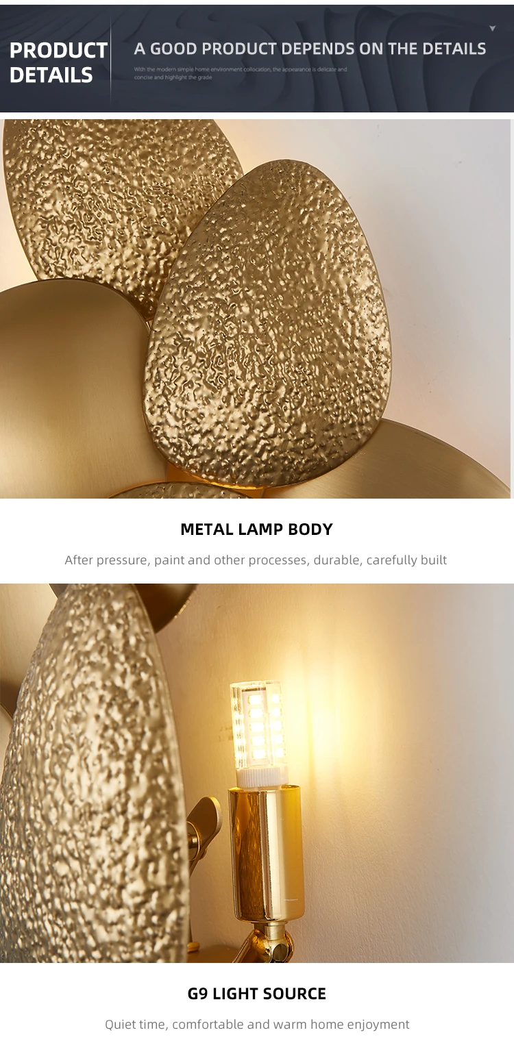 New Arrival Modern Lights For Home Led Lamp Bedroom Creative Decorative Lighting Golden Luxury Indoor Wall Light