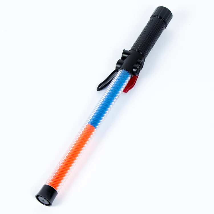 Police stick warning light security traffic red blue led strobe chargeable baton