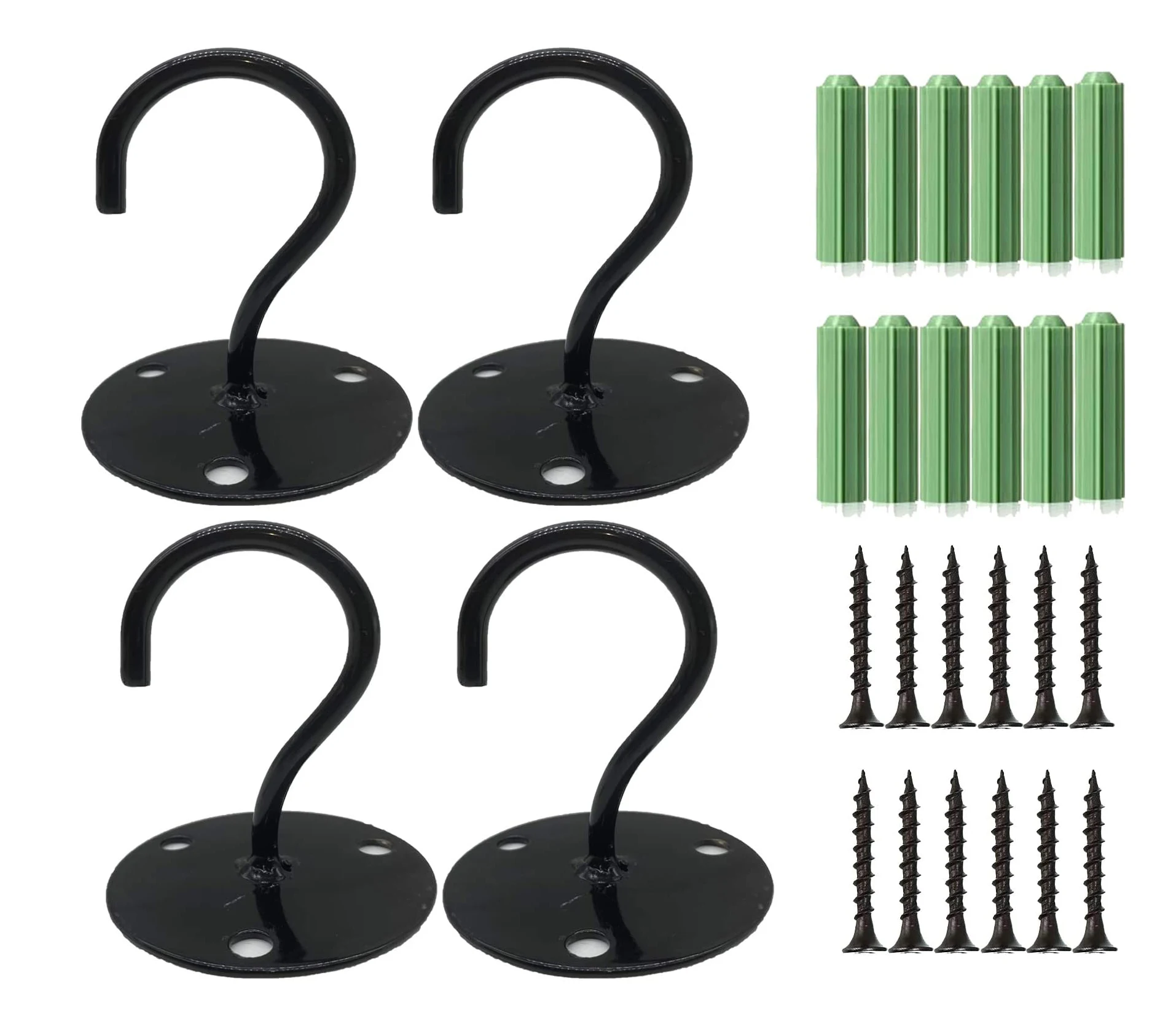 4 Pieces Heavy Duty Iron Metal Wall Mount Pendant Ceiling Hanging Lantern Plant Bracket Hangers Hooks