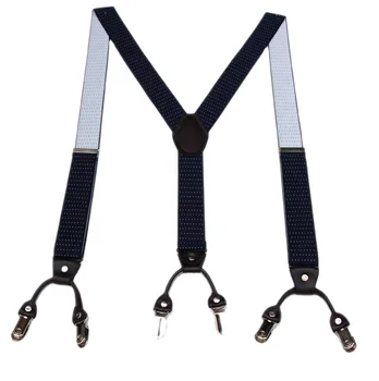 Hot Sale Factory Direct Top Quality 3.5 cm Wide 120 cm L Genuine Leather Elastic Belt Adjustable Suspender For Business Men