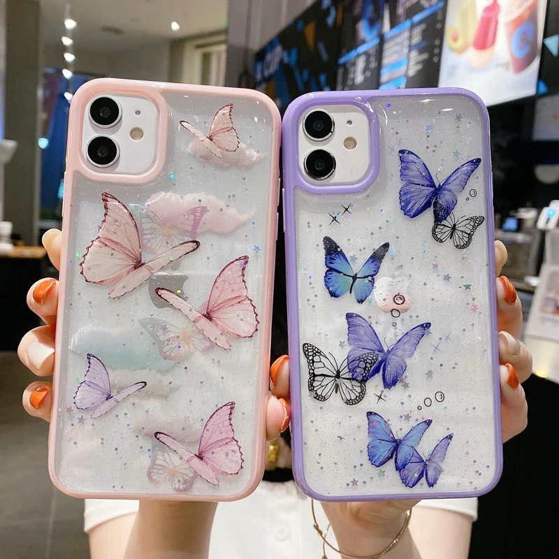 Custodia Per IPhone 13 Con Brillantini - Antiurto In Silicone E TPU, Protezione Anti Graffio Per Ragazze - Nero