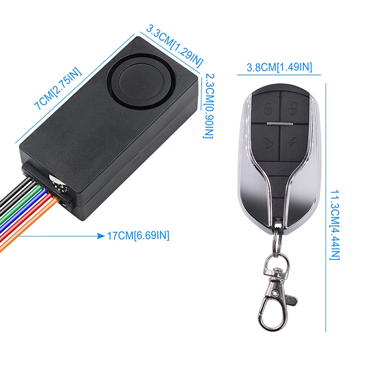 48V 72V Scooter Central Control Lock Ebike Alarm System 2 Way Bike Alarm Security