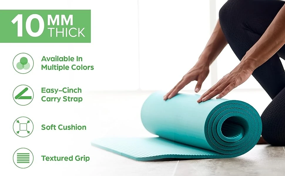 Wholesale Custom Logo Competitive Price Ecofriendly Nbr Yoga Mats 10mm Thick Printed Non Slip