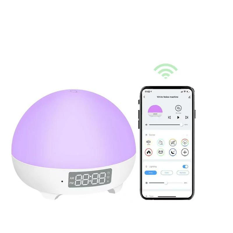 Smart White Noise Sound Temperature Detection Smart Baby Night Light Baby Cry Detection App Control to Set up Your Sleep Routine