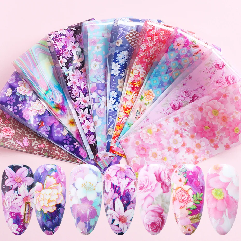 10sheets set nail art transfer foil flowers starry sky nail sticker decals polish manicure decorations charm slider set nail top buy nail foil sticker set holographic starry sky adhesive wraps transfer paper