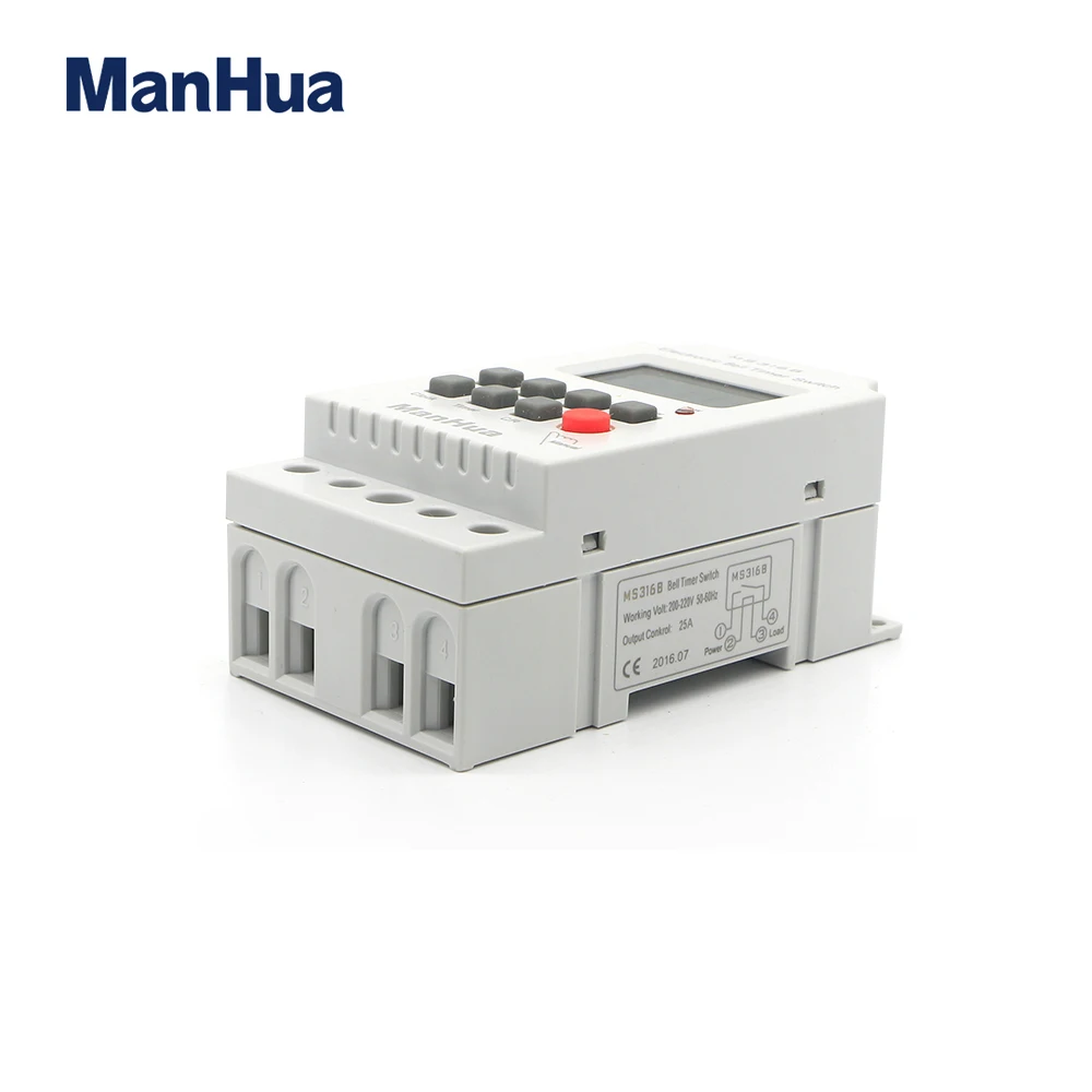 Manhua MS316B 220V 25A 68 on Timer Switch for Muslim Pray and School Bell