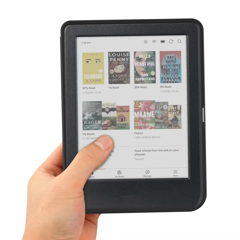 product new tpu leather e reader case scratch resistant  wraparound corner flat case  auto wake function for kobo clara colour laudtec-8