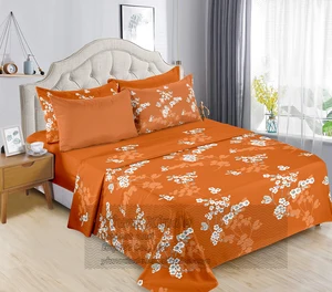 Factory Bed Sheet 6pc Solid Color Flat Bed Sheets Bedding Sheet Set With 1 Flat & 1 Fitted Sheet With 4 Pillow