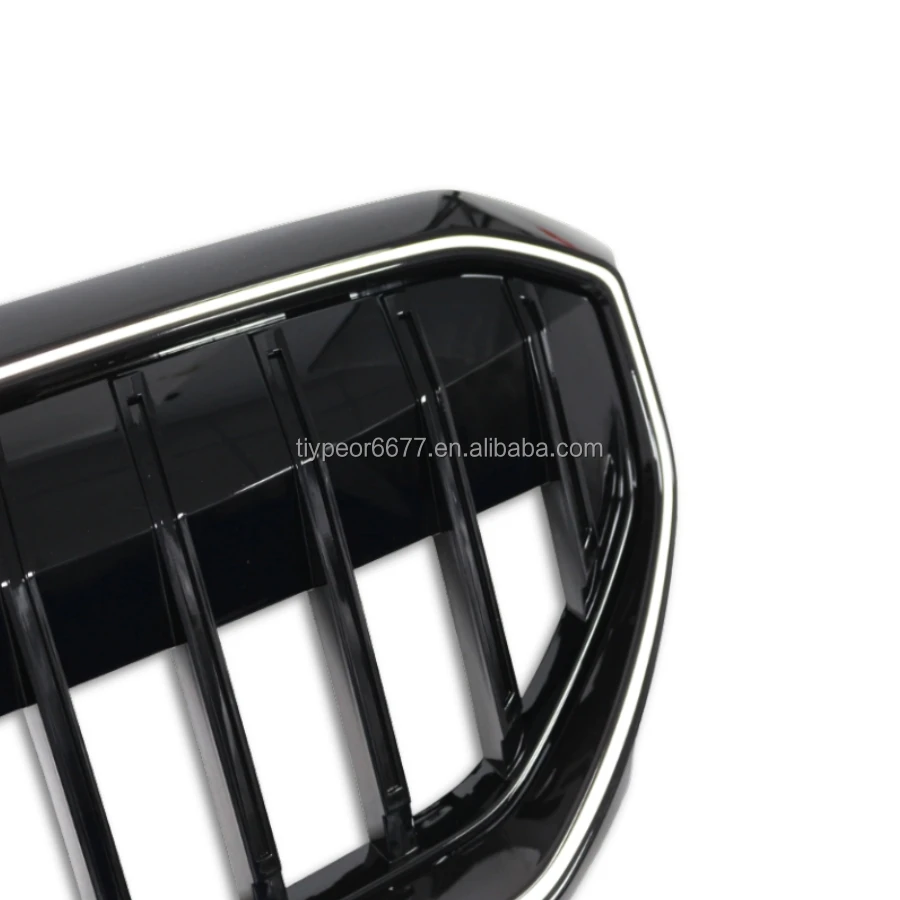 product tiypeor update all black mesh gloss black single line front bumper grille led lamp for bmw 5 series g60 2024-3