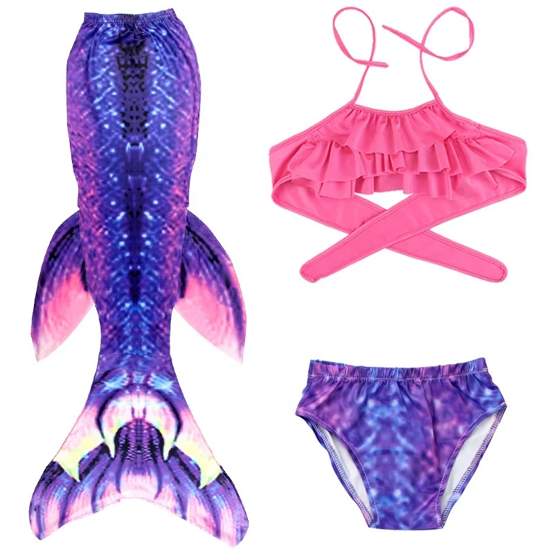 Детский костюм Русалочки купальный с юбкой и хвостом для