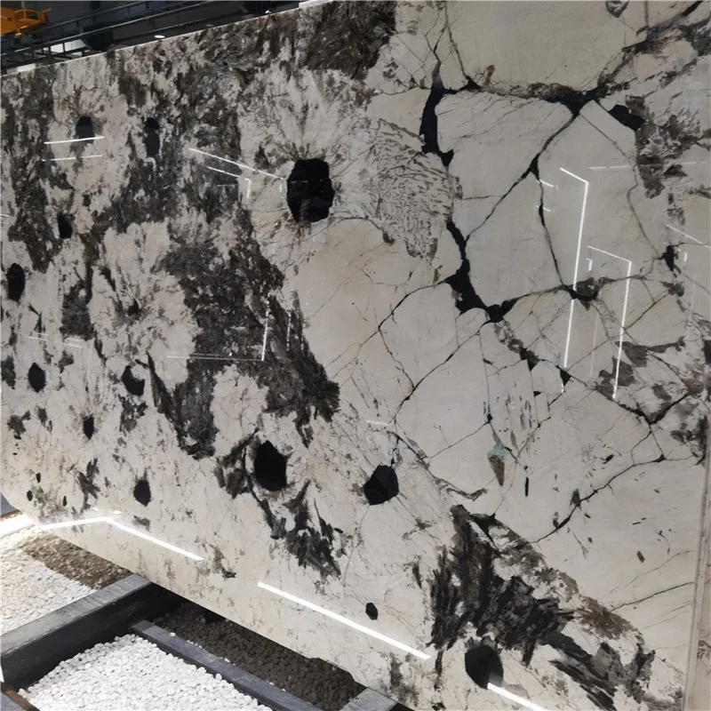 product alpinus black crystal quartzite slab for indoor wall floor countertop table top decoration-1