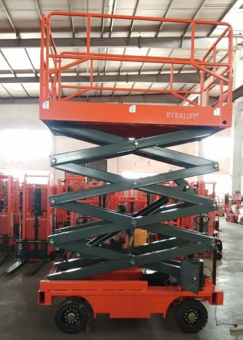EVERLIFT 4.8m Electric Mobile Scissor Lift Manlift 300kg Capacity Rough Terrain Work Platform with Elevated Hoists