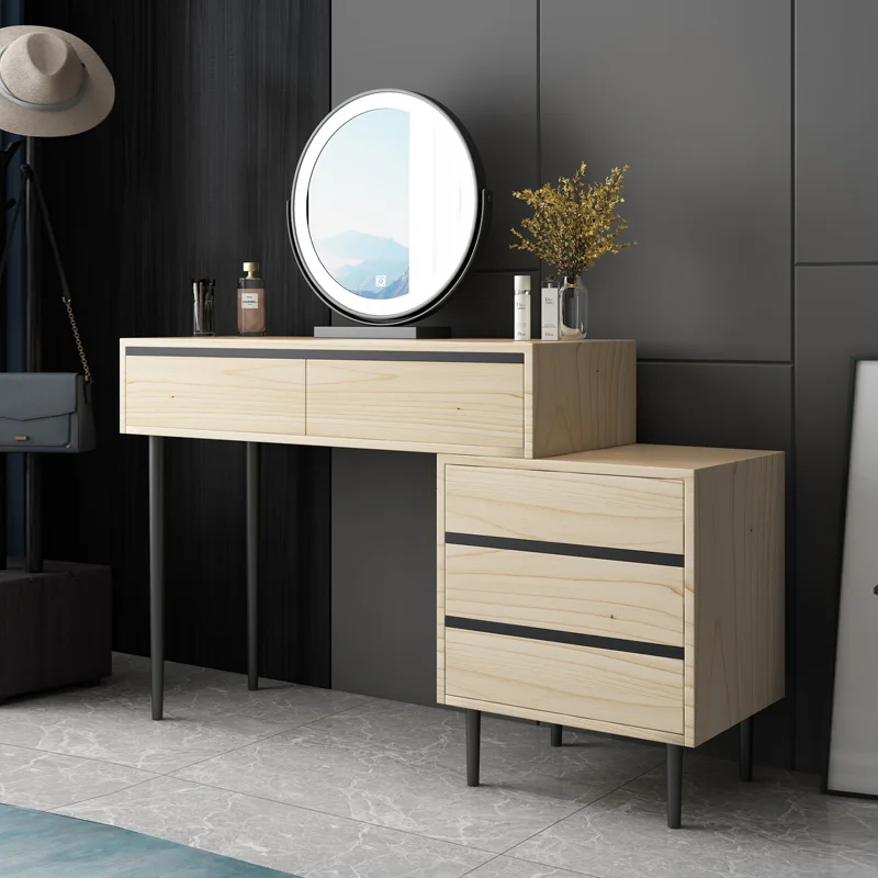 Dressing Table Drawer Integrated Bedroom Net Nordic Modern Minimalist Princess Makeup Table
