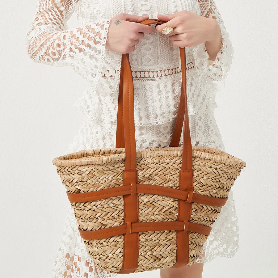 Fashion Summer Straw Bag Women Handbags Designer Wicker Woven