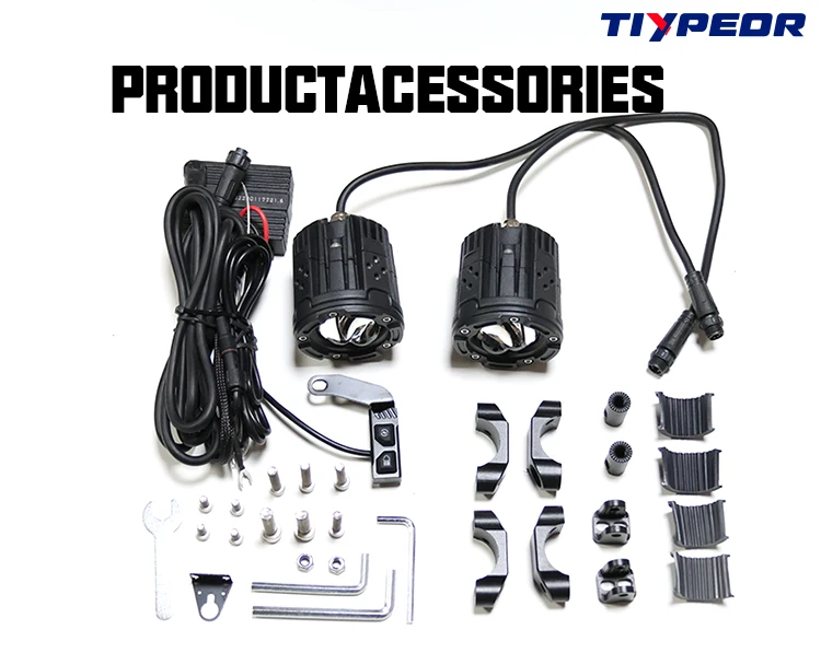 product tiypeor 25 bi led lens fog lights auxiliary spotlight work lamp driving lightfor motorcycle 4x4 off road  truck suv atv-7