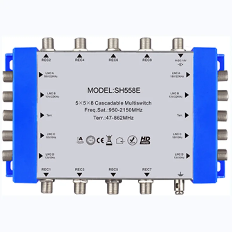Satellite Switch 5x5x8 Lnb Satellite Multi Diseqc Switch Digital Cascade Multiswitch 5 Input 8