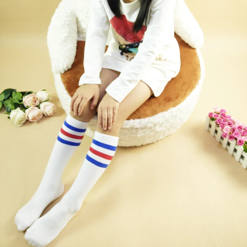 Factory Custom British Style School Uniform Socks Summer Stripe Stocking Mouth Middle School Socks Schoolgirl Stockings