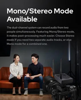 Godox  WMicS1 Pro Camera-Mount UHF Full Metal Dual-Channel Wireless Omni Lavalier Mic Microphone System (514 to 596 MHz) detail image