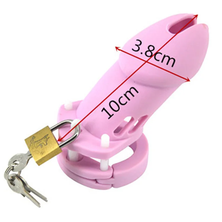 Long Size 10*3.8cm Silicone Cock Cage Soft Dildo Bird Locked Penis Ring Cage, Soft Silicone Cock Cage Male Chastity Devices