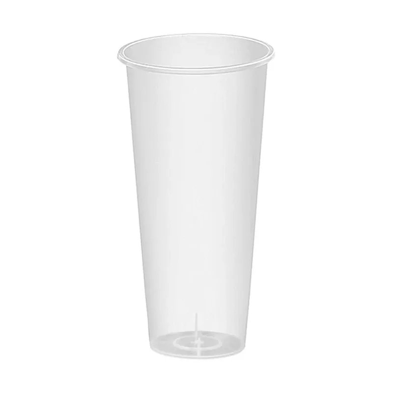 Customizable 12oz 14oz 16oz 22oz Frosted PP Injection Plastic Hard Cup for Bubble Tea Transparent wi