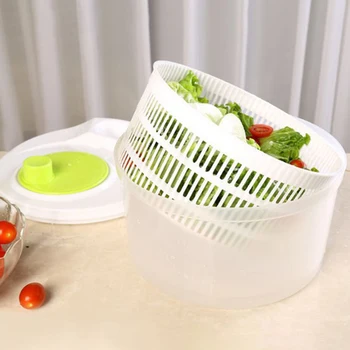 Multi-Use Lettuce Vegetable Fruit Dryer Drainer Strainer Washer Prepping 3L Large Salad Spinner with Bowl and Colander