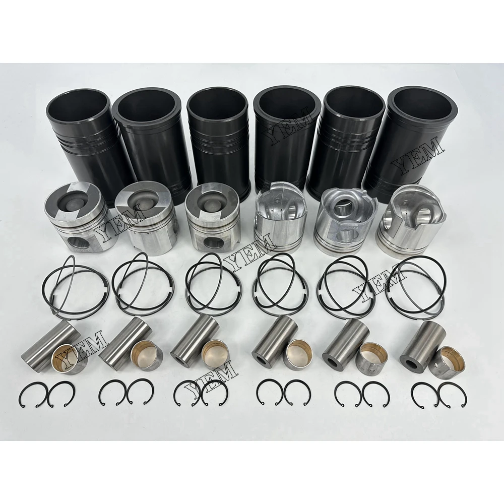 For Komatsu 6D125 Cylinder Liner Kit Repair Kit Standard Size Engine Parts