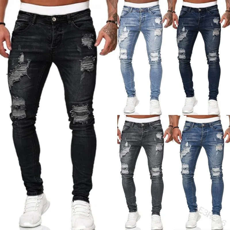 Amiri Denim Distressed Slim-fit Jeans in Blue for Men Mens Clothing Jeans Slim jeans 
