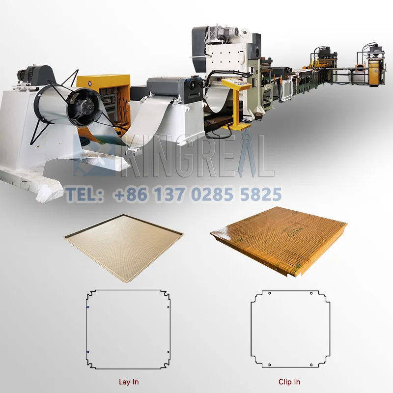 KINGREAL High Speed Ceiling Tile Production Line Suspended Drop False Metal Ceiling Perforated Panel 60X60CM Automatic Line