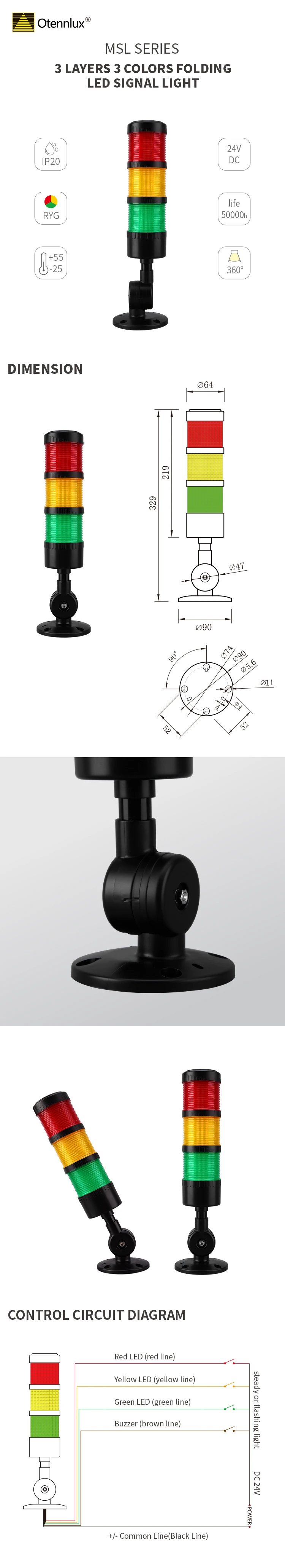 Otennlux RS485/RS232 Connector - Multi-Functional Signal Tower Light