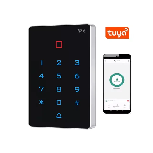 T12WF Tuya Smart IP68 Waterproof Standalone Fingerprint Keypad Rfid Card Door Entry Access Controller