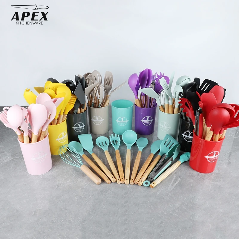 Silicone Cooking Utensils Set, Heat Resistant Kitchen Utensils