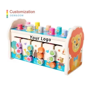 Wooden Hitting Mole Game Catching Insects Game Multifunction Knocking Piano Toys Knocking Pounding Insects and Hitting Mole Game