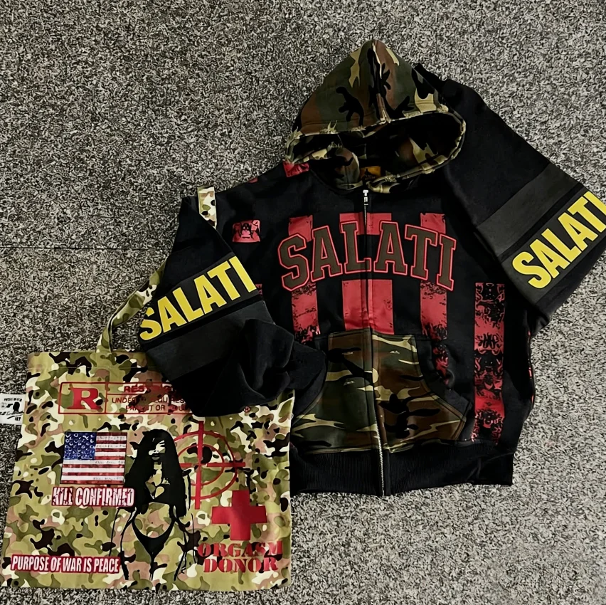 SALATI OEM Custom Acid Washed DGT Digital Printing Embroidery Streetwear Heavyweight Distressed Sun Faded Hip Hop Men's Hoodie gallery 4