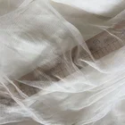Howmay 100% pure silk tulle fabric 30gsm 135cm white silk knitted transparent soft tulle fabric for wedding dress evening gown