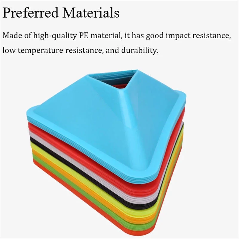 product football triangle training disks lightweight pe material durable soccer markers outdoor agility coordination cones cones-4