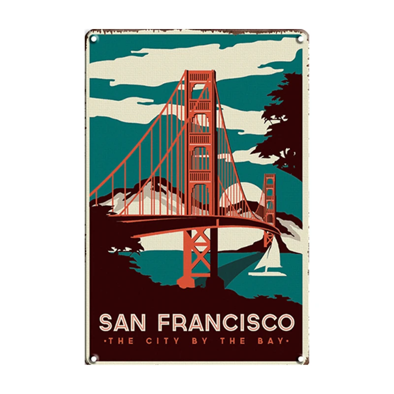 Sanfrancisco Video Game Metal Poster Tin Plate Vintage Wall Stickers Man Cave Gamer Room Plaque Retro Signs Travel  City