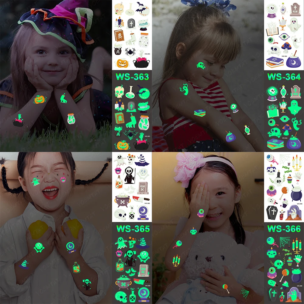 Halloween Fake Tattoos 2022 2022 Newest Cartoon Glowing Tatoo Halloween Temporary Tattoo Sticker Buy Hallowen Temporary Tattoo Sticker Non Toxic Children Tatoo Sticker For Hallowen Against Allergy Water Transfer Tattoo Tato Sticker Product On Alibaba Com