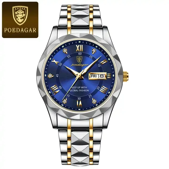 OEM POEDAGAR 615 Men's Watch Fashion Quartz Watch for Men with Calendar Luminous Hands L aperçu 11