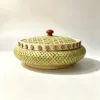 Panier de rangement en bambou avec couvercle