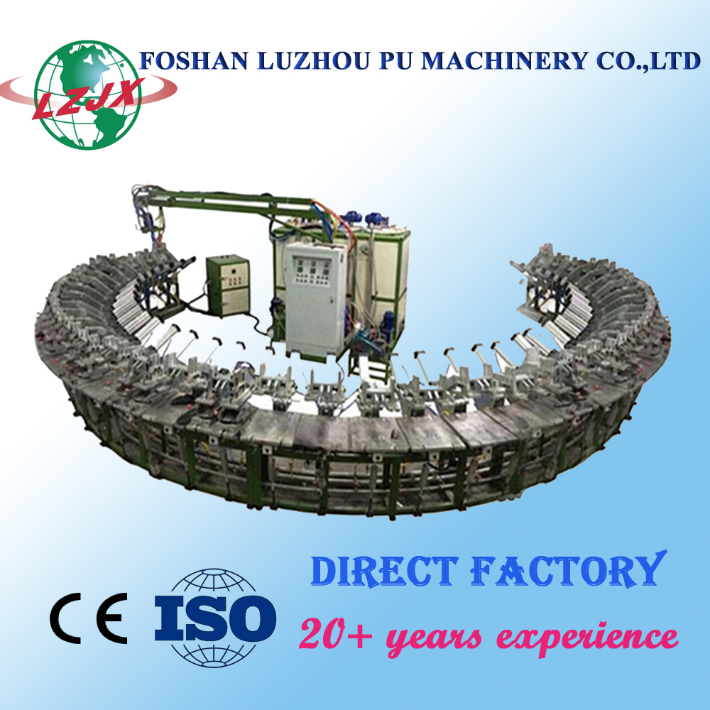 Full Automatic Pu Shoe Sole Making Machine Footwear Pouring Production Line Pu Sport Shoe and Safety Shoe Molding Machine