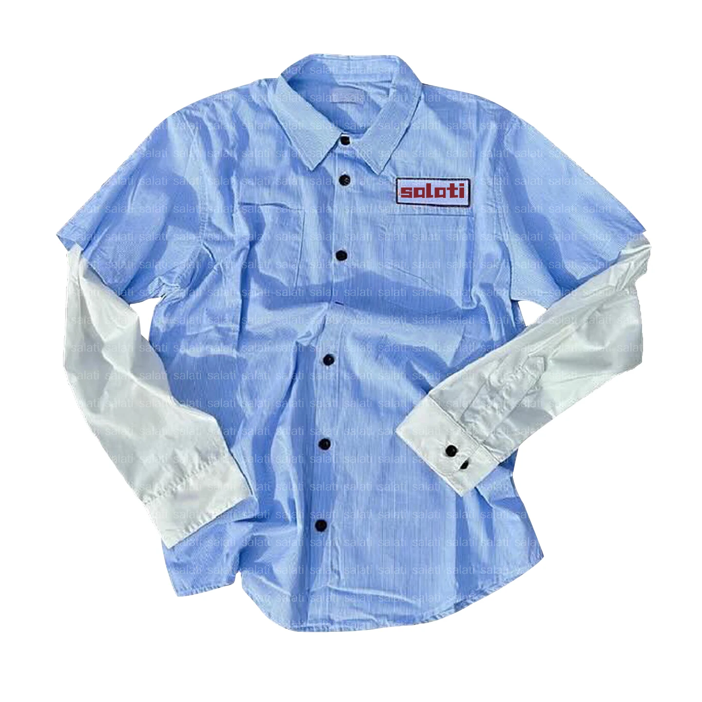 Custom Stripe Boxy Oversized Button Down up Embroidered Long Sleeve Thermal Tshirts Double Layer T-shirts Dress Work Shirts Men gallery 7