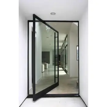 Alufront Smart Modern Pivot Doors Electric Frosted Glass Aluminum Alloy Pivot Door for Villa Front Entry Aluminium Pivot Door