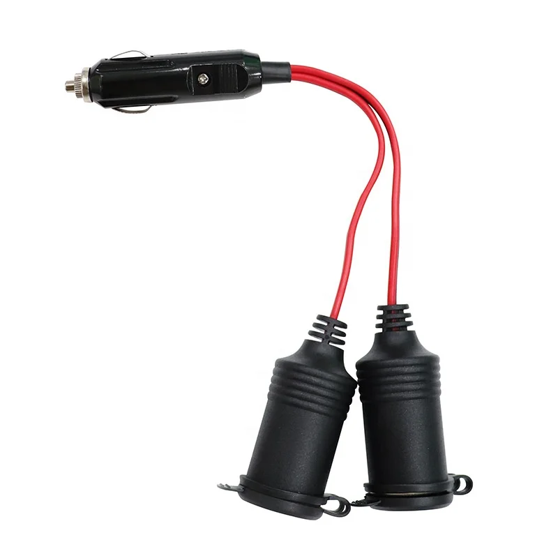 15cm 12/24v Cigarette Lighter Splitter Cable 1 Plug to 2 Socket 2P*16AWG|  Alibaba.com