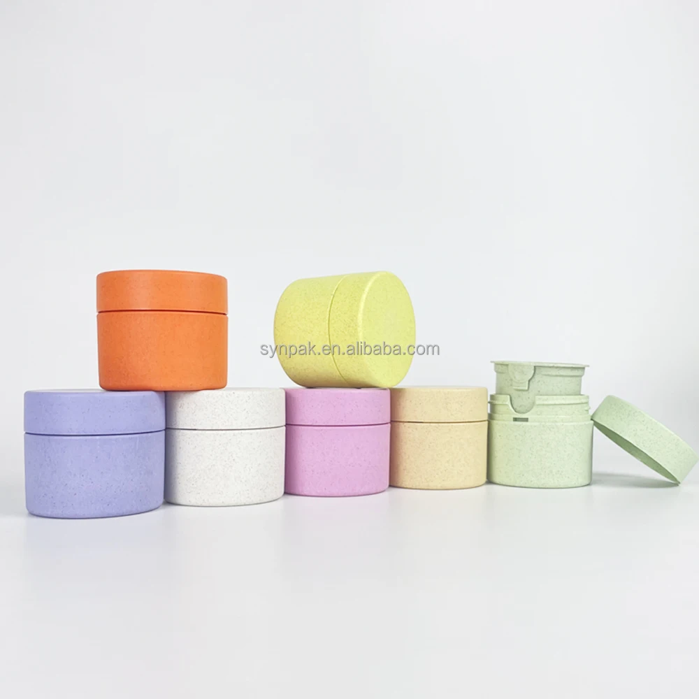 50ml Wheat Straw Material Environment Cosmetics Container Protection Simple Fashionable Refillable Lotion Face Cream Jars