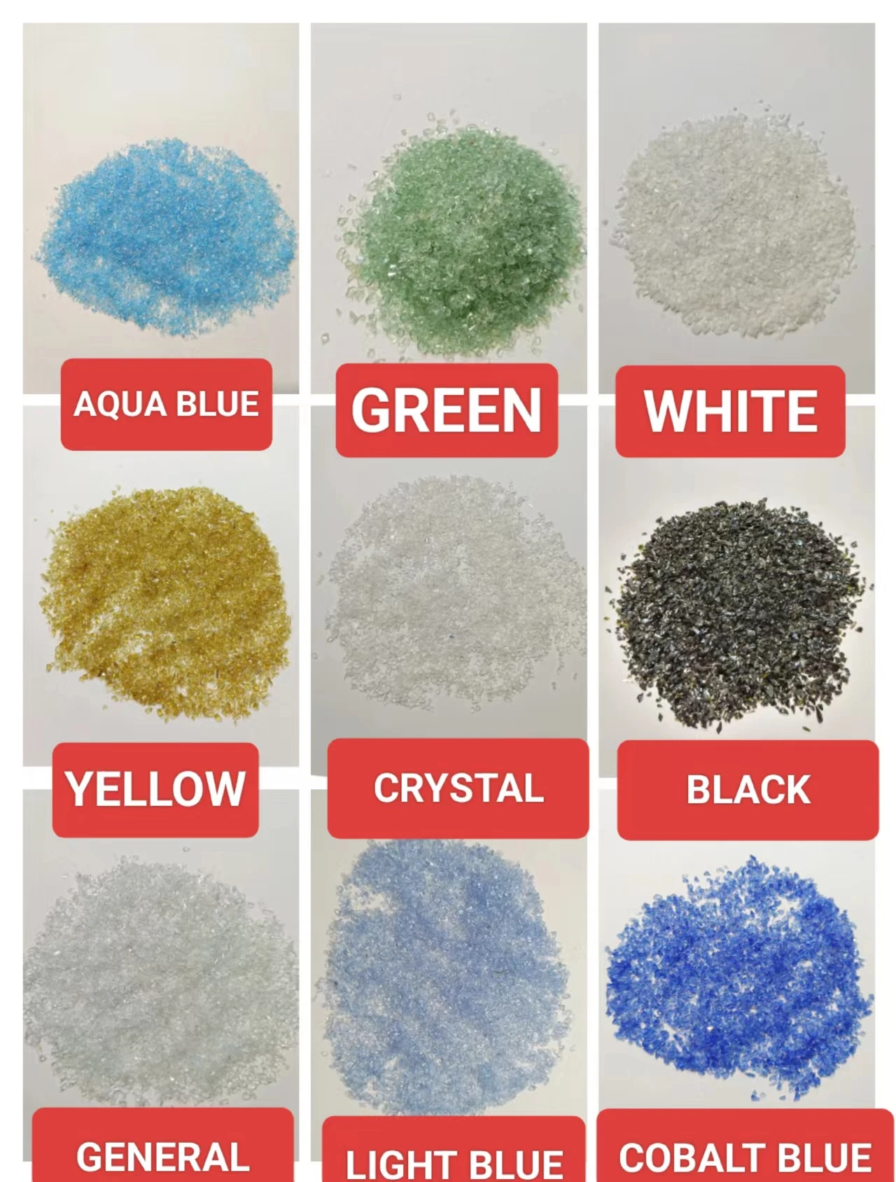 Garden Decoration Recycled Colour Crushed Glass Bulk Abrasive Crystal